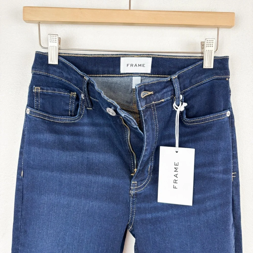 Frame Denim Women's Straight Leg Jeans - Dark Blue NWOT - Picture 6 of 11